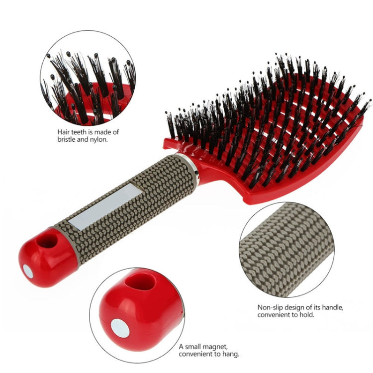 Pettine per massaggio del cuoio capelluto, spazzola per capelli, setole in nylon, spazzola per capelli ricci districanti per parrucchiere, strumento per lo styling