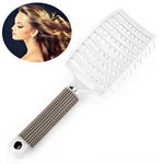 Pettine per massaggio del cuoio capelluto, spazzola per capelli, setole in nylon, spazzola per capelli ricci districanti per parrucchiere, strumento per lo styling