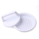 Pressa per hamburger di forma rotonda, per alimenti, in plastica, per hamburger, carne, manzo, griglia, pressa per hamburger, stampo per patty, utensile da cucina, 2PCS White