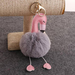 Portachiavi in peluche ripiene con ciondolo portachiavi morbido peluche fenicottero pompon
