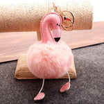 Portachiavi in peluche ripiene con ciondolo portachiavi morbido peluche fenicottero pompon