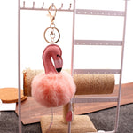 Portachiavi in peluche ripiene con ciondolo portachiavi morbido peluche fenicottero pompon