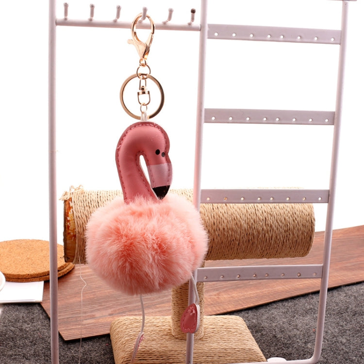 Portachiavi in peluche ripiene con ciondolo portachiavi morbido peluche fenicottero pompon