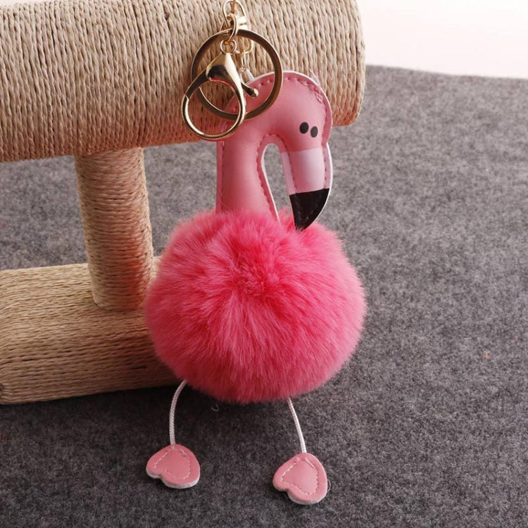 Portachiavi in peluche ripiene con ciondolo portachiavi morbido peluche fenicottero pompon
