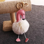 Portachiavi in peluche ripiene con ciondolo portachiavi morbido peluche fenicottero pompon