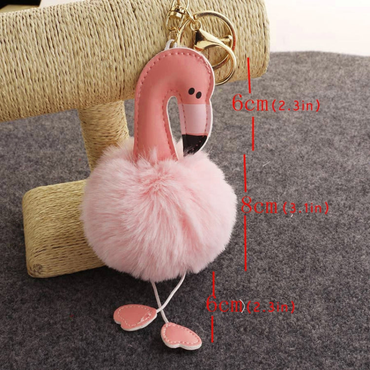 Portachiavi in peluche ripiene con ciondolo portachiavi morbido peluche fenicottero pompon