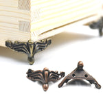 Confezione regalo per gioielli in bronzo antico da 10 pezzi Custodia in legno Piedini decorativi Protezione per angoli delle gambe, Jewelry Gift Box Corner Protector