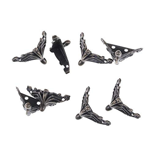 Confezione regalo per gioielli in bronzo antico da 10 pezzi Custodia in legno Piedini decorativi Protezione per angoli delle gambe, Jewelry Gift Box Corner Protector