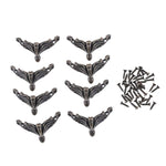 Confezione regalo per gioielli in bronzo antico da 10 pezzi Custodia in legno Piedini decorativi Protezione per angoli delle gambe, Jewelry Gift Box Corner Protector