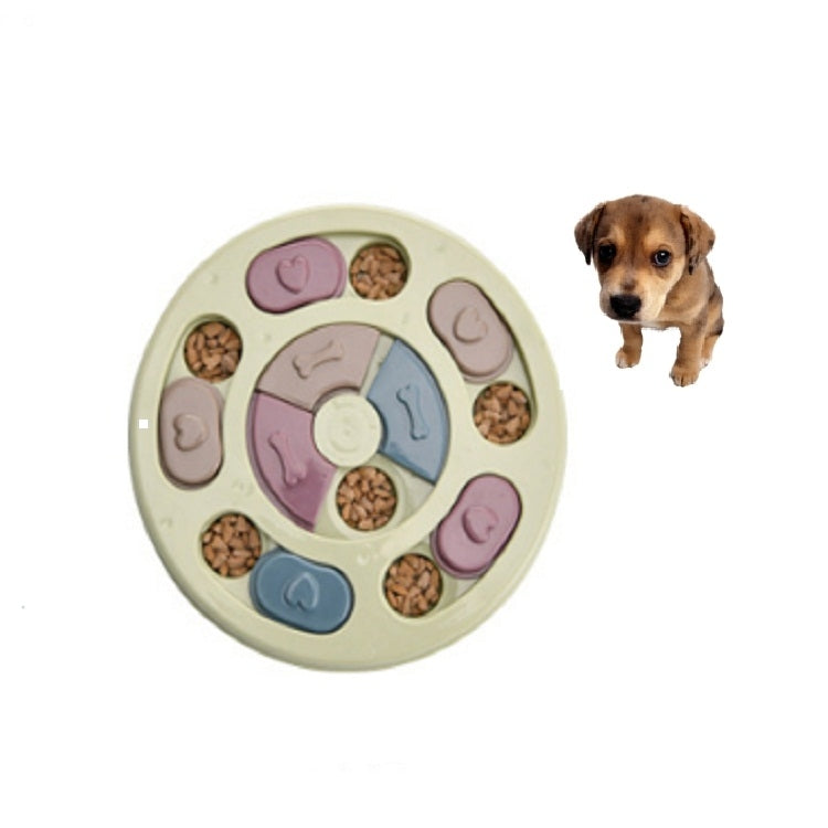Giocattolo per animali domestici Cibo per cani Giradischi Mangiare Puzzle Anti-smashing Ciotola per cani Forniture, Round Style, Hexagon Style, Footprint Style