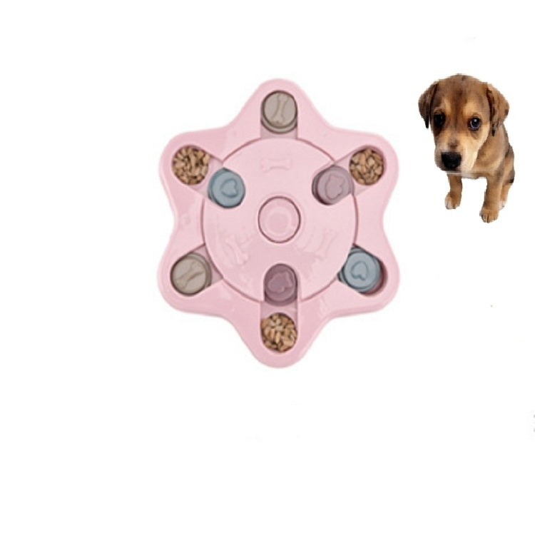 Giocattolo per animali domestici Cibo per cani Giradischi Mangiare Puzzle Anti-smashing Ciotola per cani Forniture, Round Style, Hexagon Style, Footprint Style