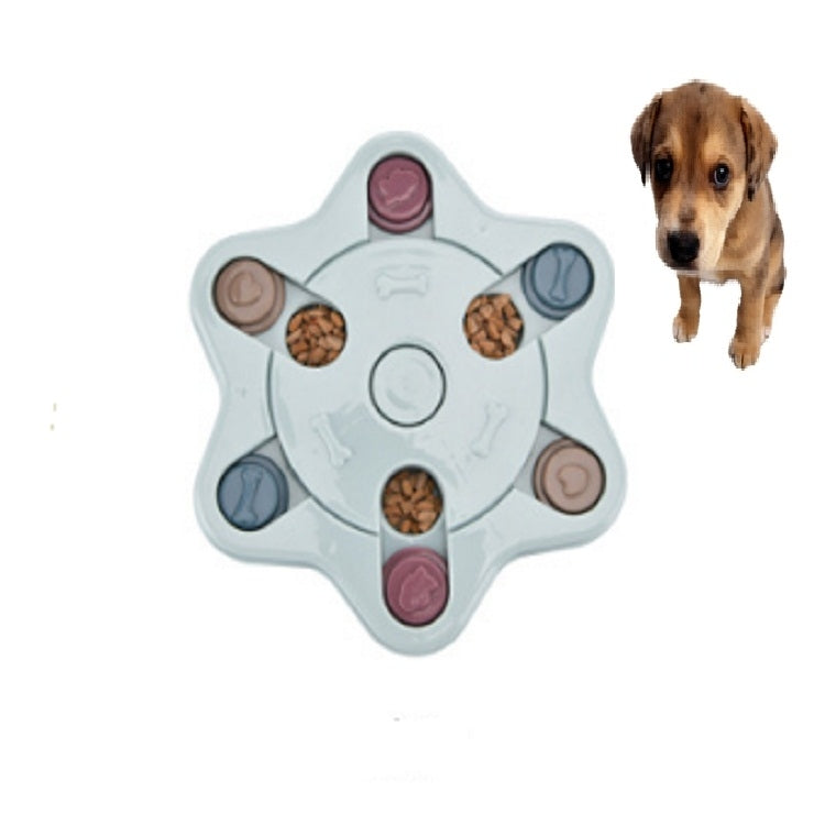 Giocattolo per animali domestici Cibo per cani Giradischi Mangiare Puzzle Anti-smashing Ciotola per cani Forniture, Round Style, Hexagon Style, Footprint Style