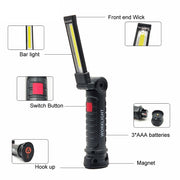 Luci da lavoro portatili ricaricabili USB LED COB 3W