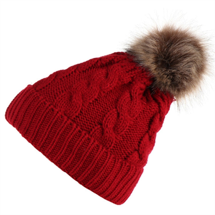 Set di cappelli genitore-figlio 2 in 1 autunno e inverno. Cappello lavorato a maglia con trama calda intrecciata con gomitolo di lana, Parent-child
