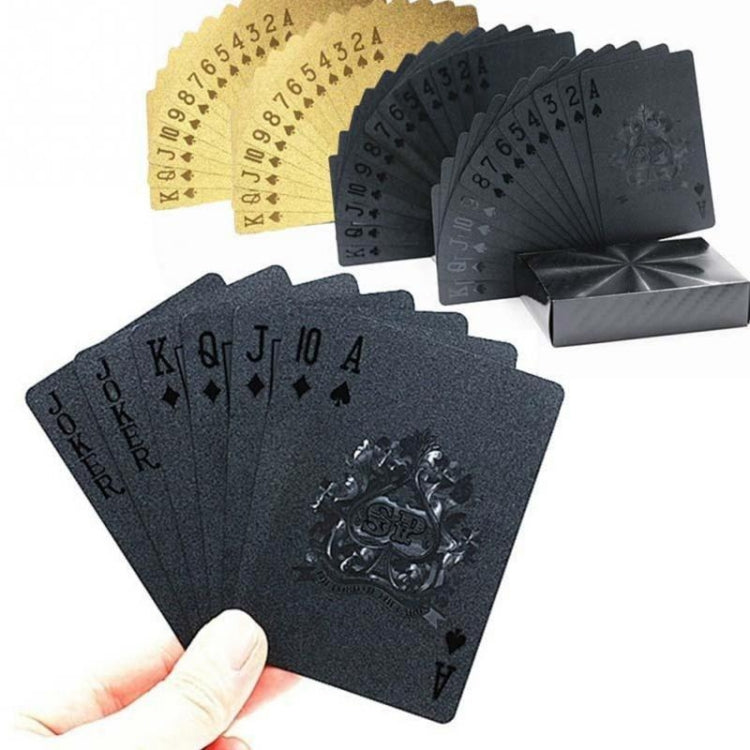 2 carte da gioco impermeabili in plastica da poker creative in lamina d'oro, 2 PCS Gold Foil Poker