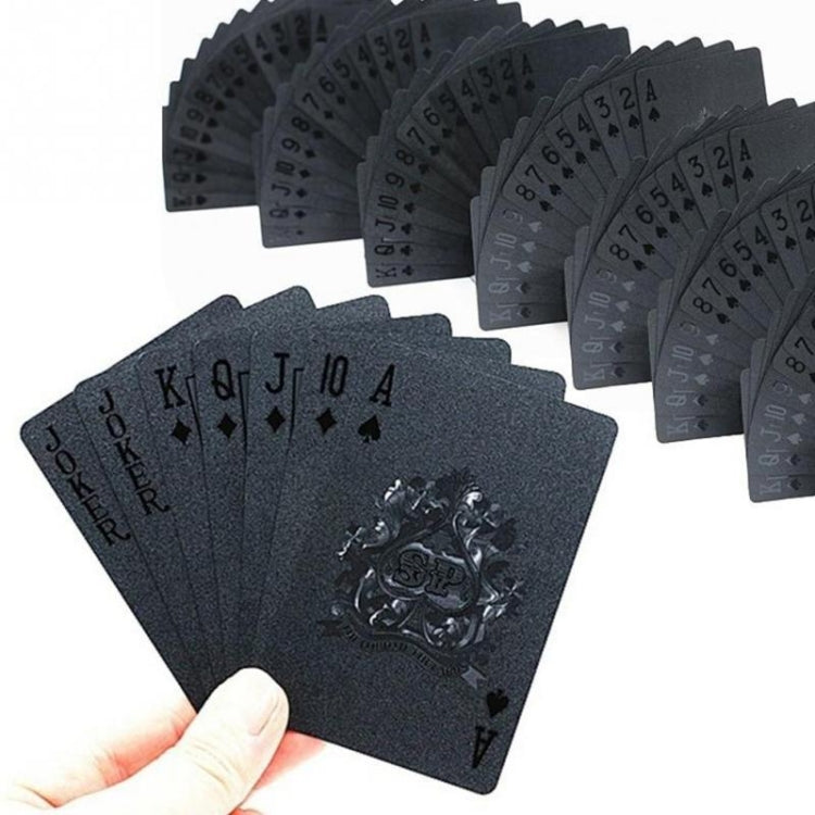 2 carte da gioco impermeabili in plastica da poker creative in lamina d'oro, 2 PCS Gold Foil Poker