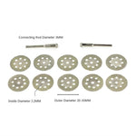 Accessori per smerigliatrice elettrica con lama per sega in giada con truciolo di smeriglio a 8 fori, 10 Saw Blade 2 Connecting rod 30MM, 10 Saw Blade 2 Connecting rod 20MM, 10 Saw Blade 2 Connecting rod 22MM, 10 Saw Blade 2 Connecting rod 25MM