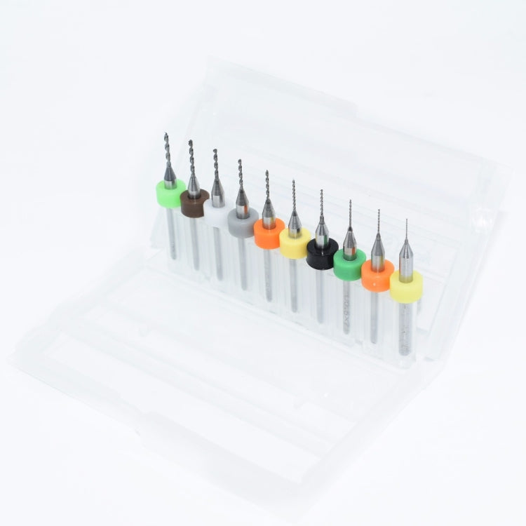 Set 10 punte da trapano PCB in carburo di tungsteno 0.3-1.2mm