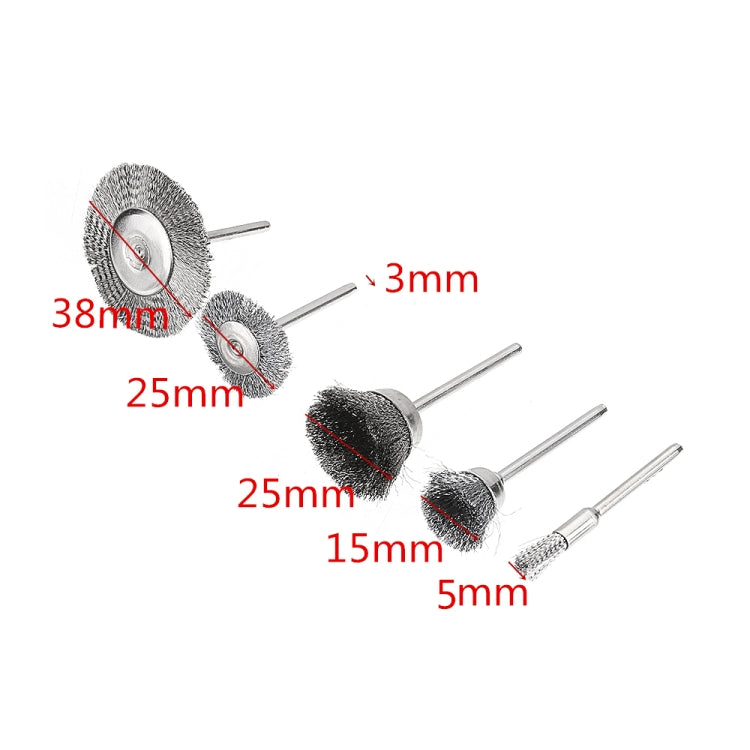 Spazzola metallica da 10 pezzi Spazzola per lucidatura decalcificazione in metallo per rimuovere la spazzola per lucidatura piatta dello strato di ossido, Pen Shape 3×5MM, Pen Shape 3×8MM, Bowl Shape3×15MM, Bowl Shape3×25MM, Flat 3×25MM, Flat 3×38MM