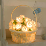 Lampada a forma di ghirlanda di lucine alimentate a batteria con fiori di rosa, per matrimoni, feste di compleanno, decorazioni per la casa
