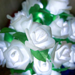 Lampada a forma di ghirlanda di lucine alimentate a batteria con fiori di rosa, per matrimoni, feste di compleanno, decorazioni per la casa