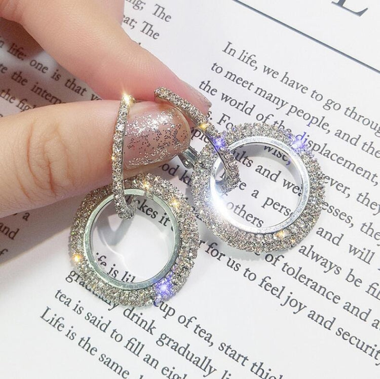Orecchini di cristallo con strass Orecchini rotondi per donna