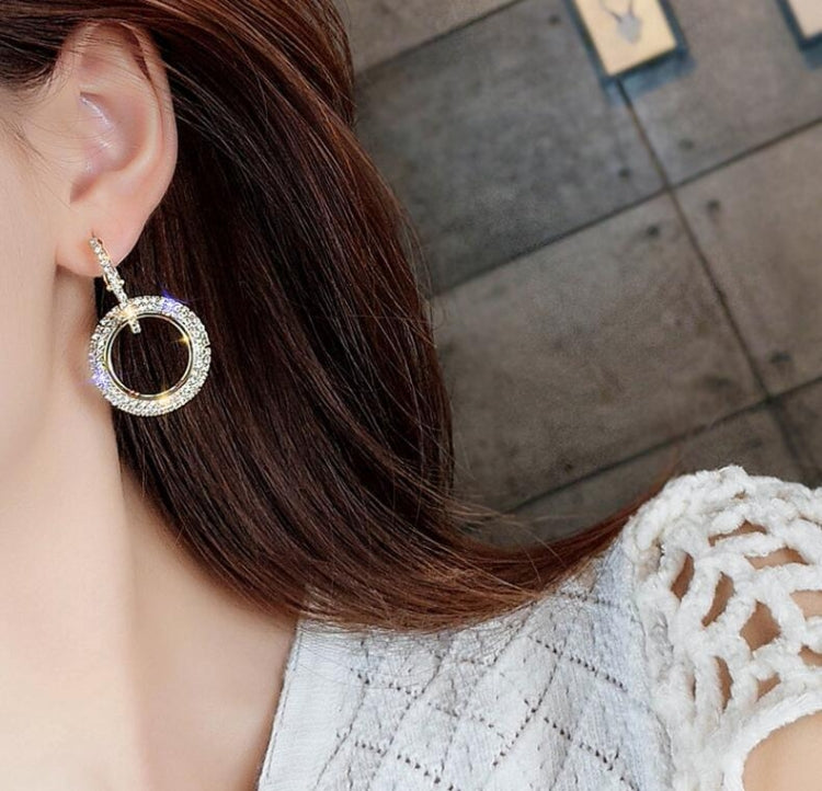 Orecchini di cristallo con strass Orecchini rotondi per donna