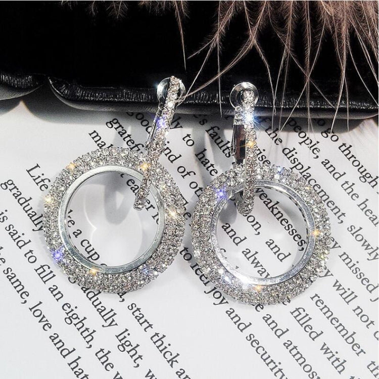 Orecchini di cristallo con strass Orecchini rotondi per donna