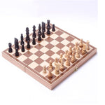 Scacchiera pieghevole in legno con pezzi magnetici 30x15 cm