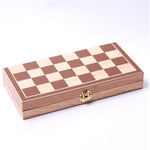 Scacchiera pieghevole in legno con pezzi magnetici 30x15 cm