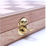 Scacchiera pieghevole in legno con pezzi magnetici 30x15 cm