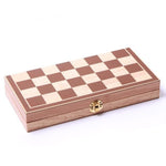 Scacchiera pieghevole in legno con pezzi magnetici 30x15 cm
