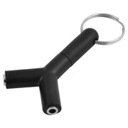 Portachiavi con connettore adattatore per cuffia audio mini a forma di Y da 3,5 mm maschio a doppio jack femmina da 3,5 mm