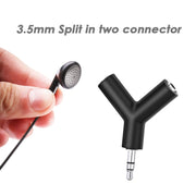 Portachiavi con connettore adattatore per cuffia audio mini a forma di Y da 3,5 mm maschio a doppio jack femmina da 3,5 mm