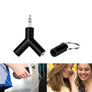 Portachiavi con connettore adattatore per cuffia audio mini a forma di Y da 3,5 mm maschio a doppio jack femmina da 3,5 mm