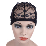 Accessori per parrucche con copertura inferiore in rete di pizzo con cappuccio elastico per retina per capelli da 3 pezzi, 56CM Black