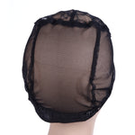 Accessori per parrucche con copertura inferiore in rete di pizzo con cappuccio elastico per retina per capelli da 3 pezzi, 56CM Black