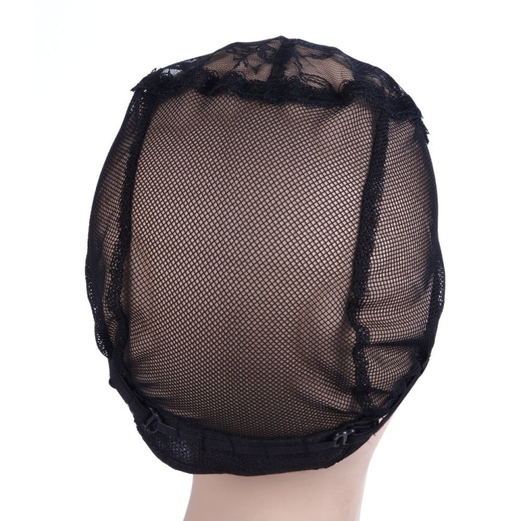 Accessori per parrucche con copertura inferiore in rete di pizzo con cappuccio elastico per retina per capelli da 3 pezzi, 56CM Black
