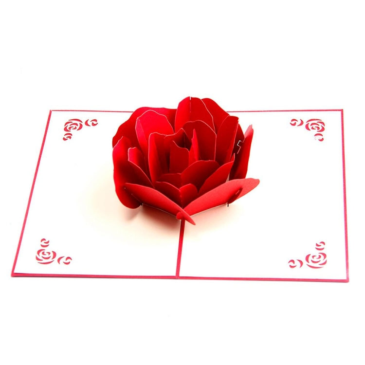 Cartolina pop-up 3D con rose in carta vintage 13x16 cm