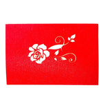 Cartoline d'auguri di ringraziamento con rose pop-up 3D Fiore fatto a mano in carta vintage vuota Carta regalo d'amore di buon compleanno, dimensioni: 13x16 cm, Handmade Blank