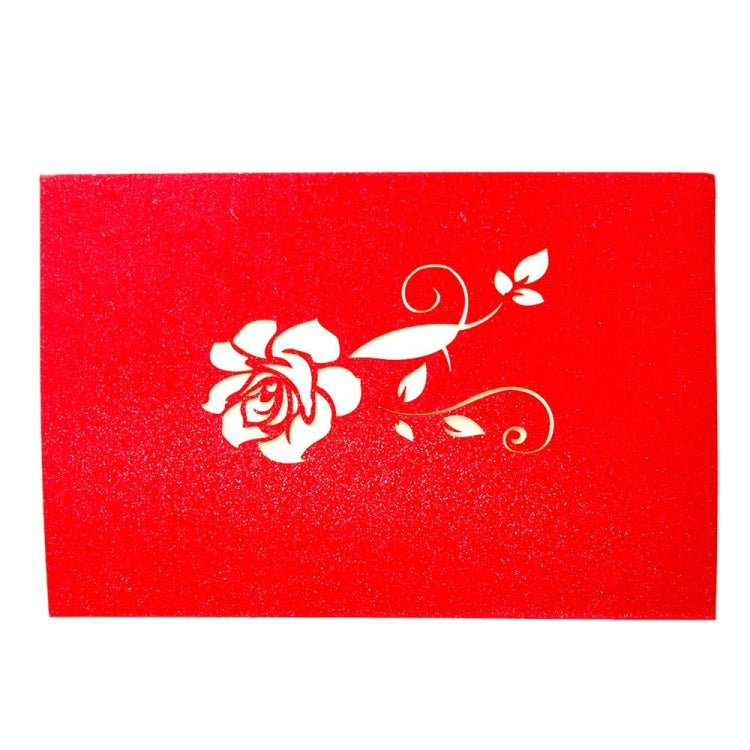 Cartoline d'auguri di ringraziamento con rose pop-up 3D Fiore fatto a mano in carta vintage vuota Carta regalo d'amore di buon compleanno, dimensioni: 13x16 cm, Handmade Blank