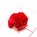 Cartoline d'auguri di ringraziamento con rose pop-up 3D Fiore fatto a mano in carta vintage vuota Carta regalo d'amore di buon compleanno, dimensioni: 13x16 cm, Handmade Blank