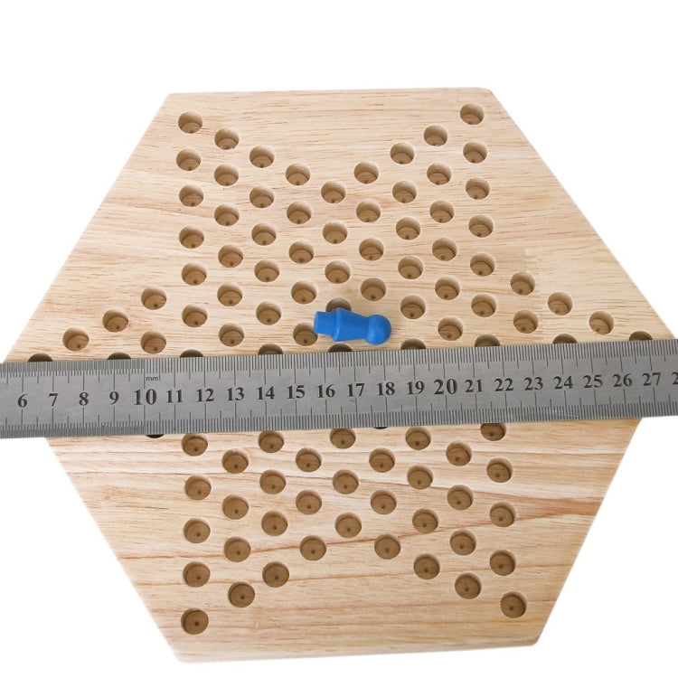 Set da gioco per famiglie con puzzle tradizionale esagonale in legno per bambini, Hexagon Puzzle Checkers