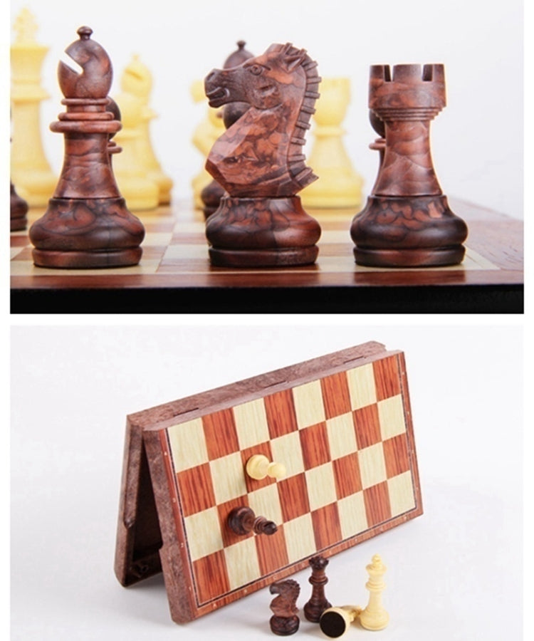 Gioco da tavolo scacchi pieghevole in legno 18x31 cm