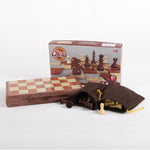 Gioco da tavolo scacchi pieghevole in legno 18x31 cm