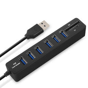 Multi USB 2.0 Hub Splitter USB ad alta velocità 6 porte con lettore di schede SD TF