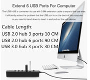 Multi USB 2.0 Hub Splitter USB ad alta velocità 6 porte con lettore di schede SD TF