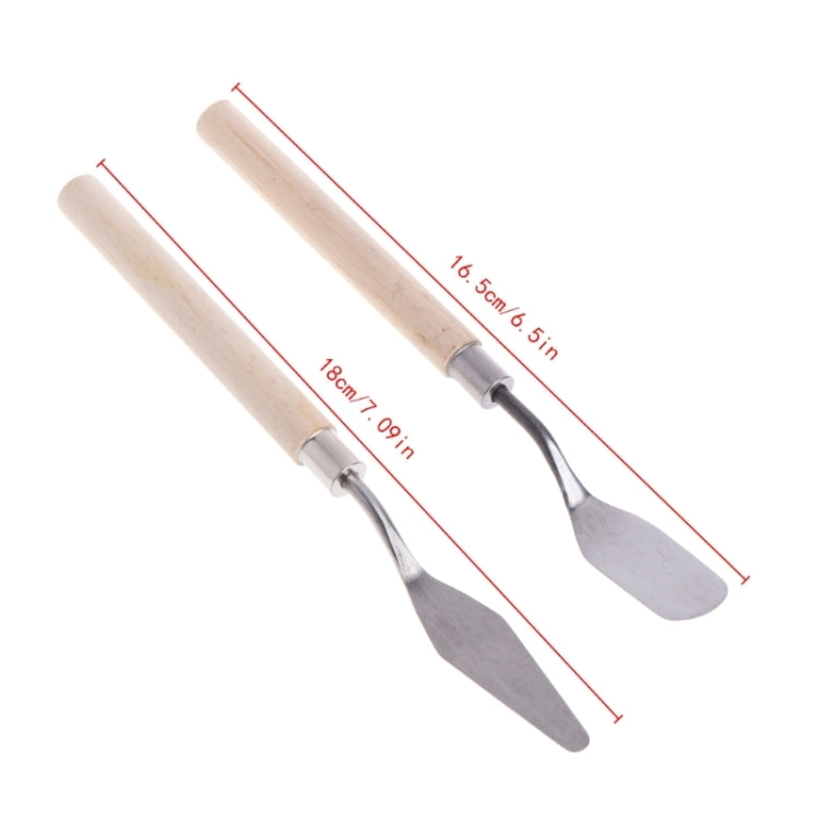 Raschietto per spatola con spatola in acciaio inossidabile da 2 pezzi per mescolare la pittura a olio artistica, 2 PCS