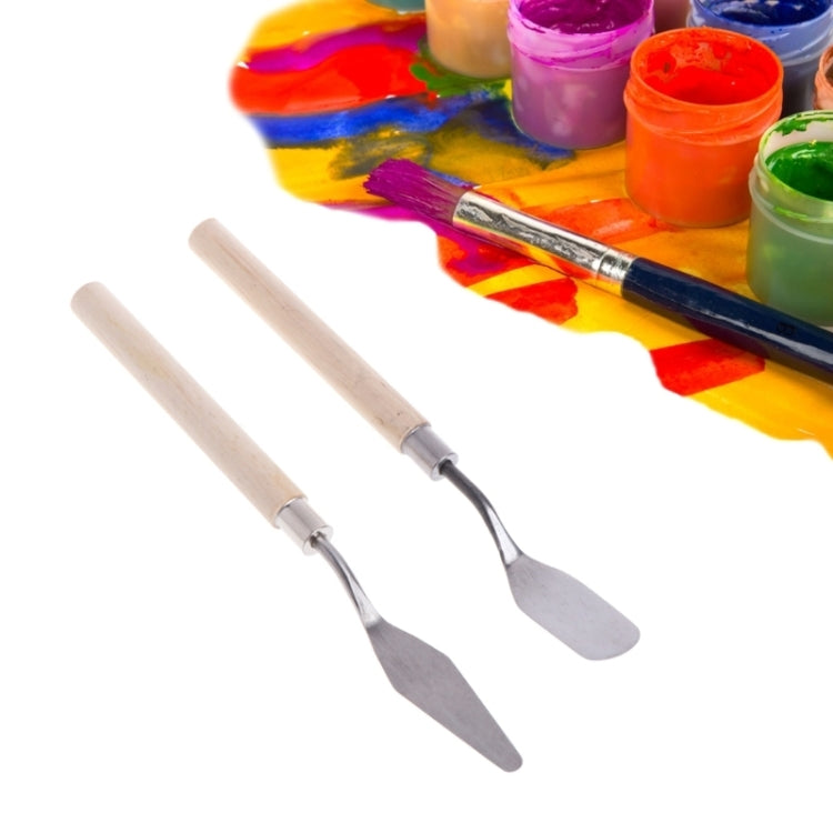 Raschietto per spatola con spatola in acciaio inossidabile da 2 pezzi per mescolare la pittura a olio artistica, 2 PCS