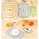 6 pezzi taglieri da cucina taglieri flessibili in PP trasparente, S(20x14.8cm), M(30.5x23.5cm), L(42x31.5cm)